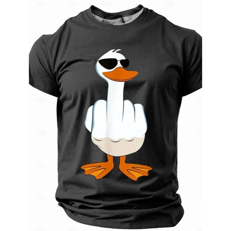 Ducks Disdain Graphic T Shirt For Men Funny Animal 3D Print Tees Summer Streetwear Unisxe T-Shirts Round Neck Tops Short Sleeves