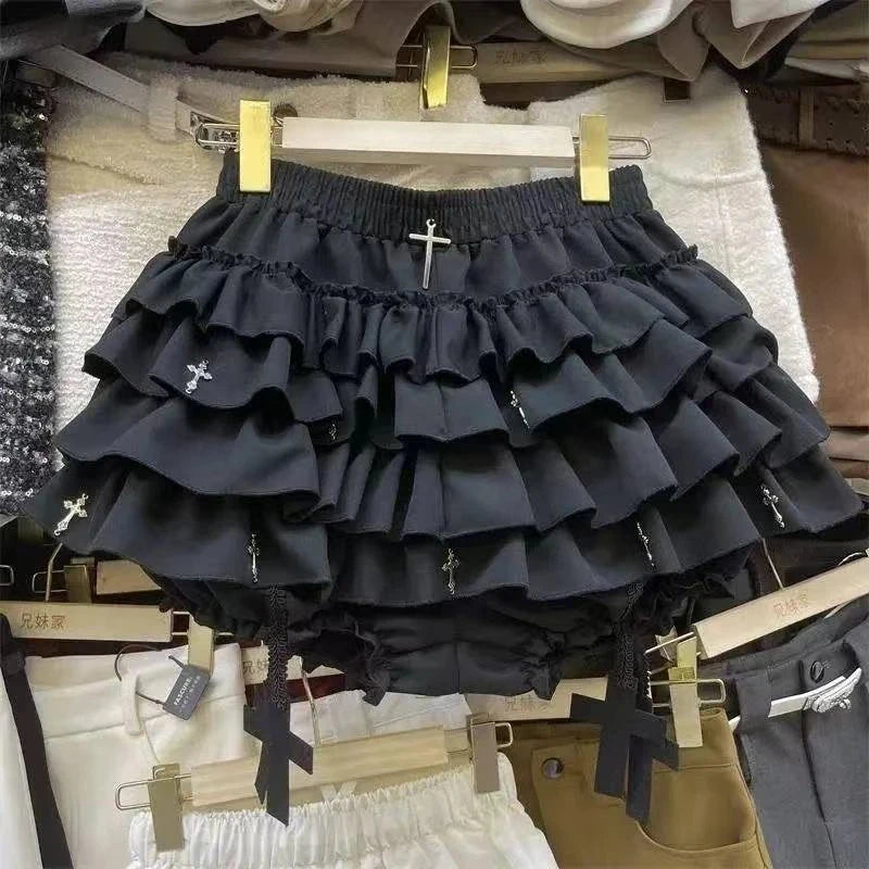 Women's Blue Black Riveted Belt Denim Skirt Y2K Harajuku High Street Fashion 90s Sexy A-line Mini Skirt Summer Clothing 2026 New