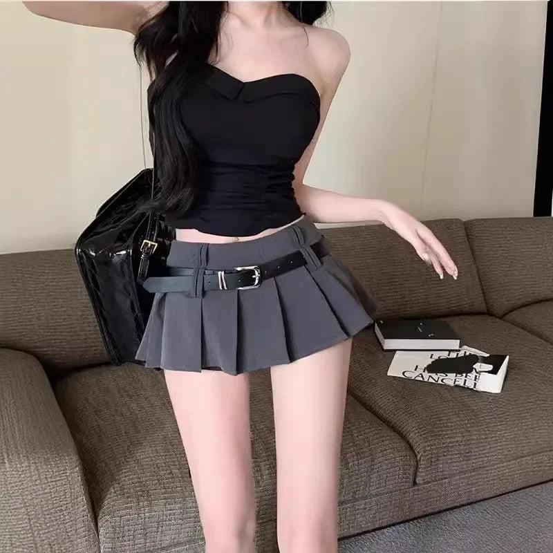 Summer Hot Sale Of The Season Pure Desire Sexy Low Waist Mini Half Skirt Pleated Slimming High Lengthening Elegant Ins Style Wom