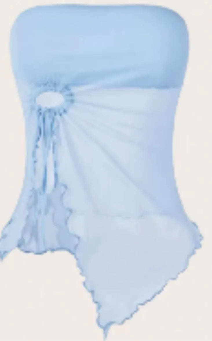 Sexy Off-Shoulder Crop Top Women's Strapless Asymmetrical Sleeveless High-End Feeling Outerwear Cross-Border Fashion