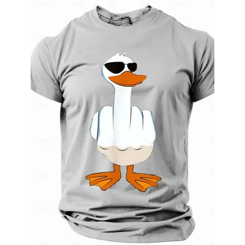 Ducks Disdain Graphic T Shirt For Men Funny Animal 3D Print Tees Summer Streetwear Unisxe T-Shirts Round Neck Tops Short Sleeves