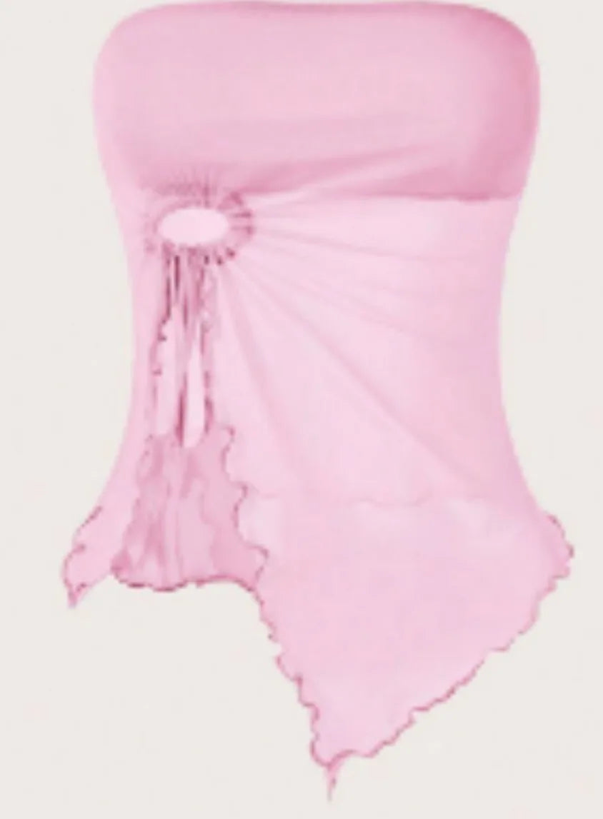 Sexy Off-Shoulder Crop Top Women's Strapless Asymmetrical Sleeveless High-End Feeling Outerwear Cross-Border Fashion