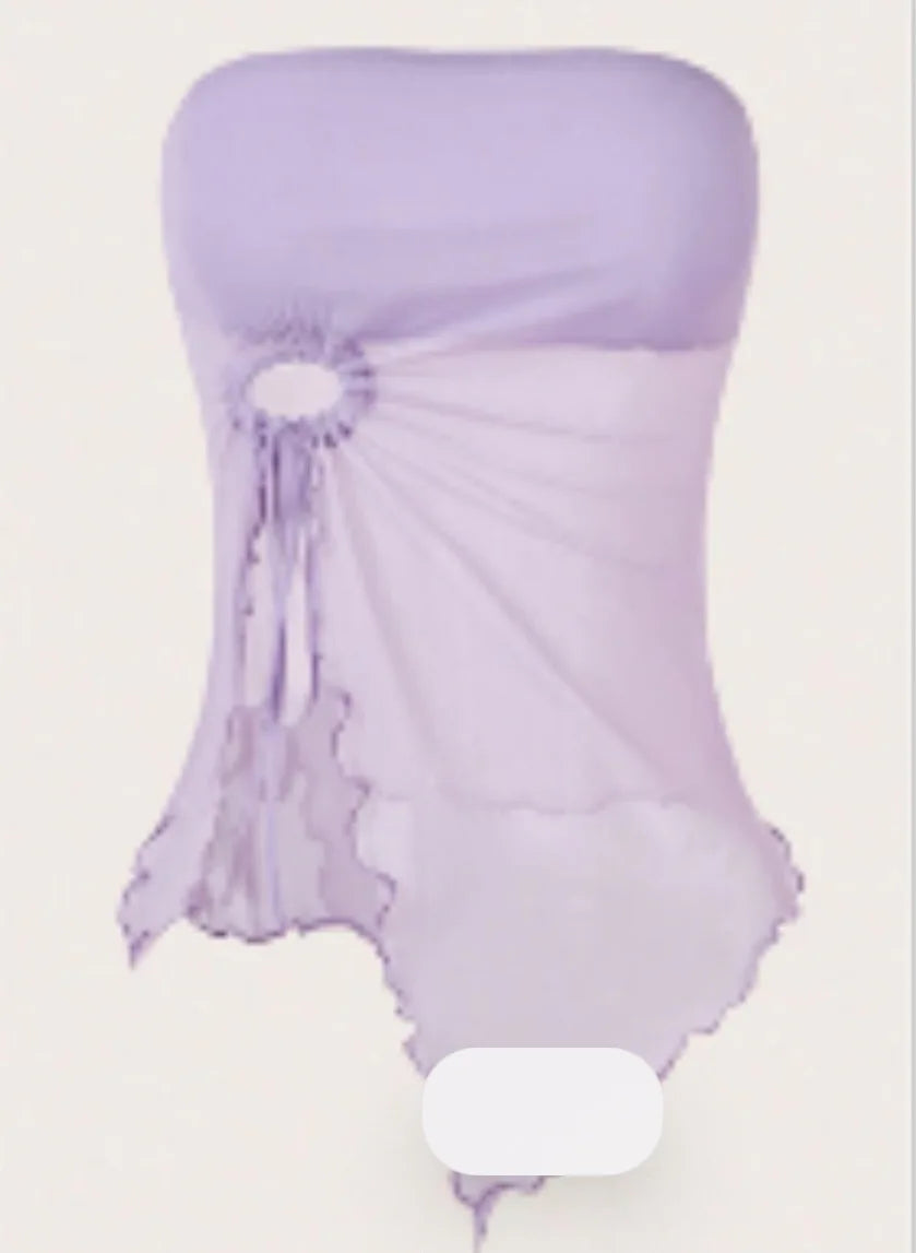 Sexy Off-Shoulder Crop Top Women's Strapless Asymmetrical Sleeveless High-End Feeling Outerwear Cross-Border Fashion