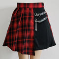 Gothic Sweet Women Pleated Skirt Fashion Plaid Mini High Waist Chic Skirt Kawaii Summer Casual Ladies Plaid Pleated Skirt